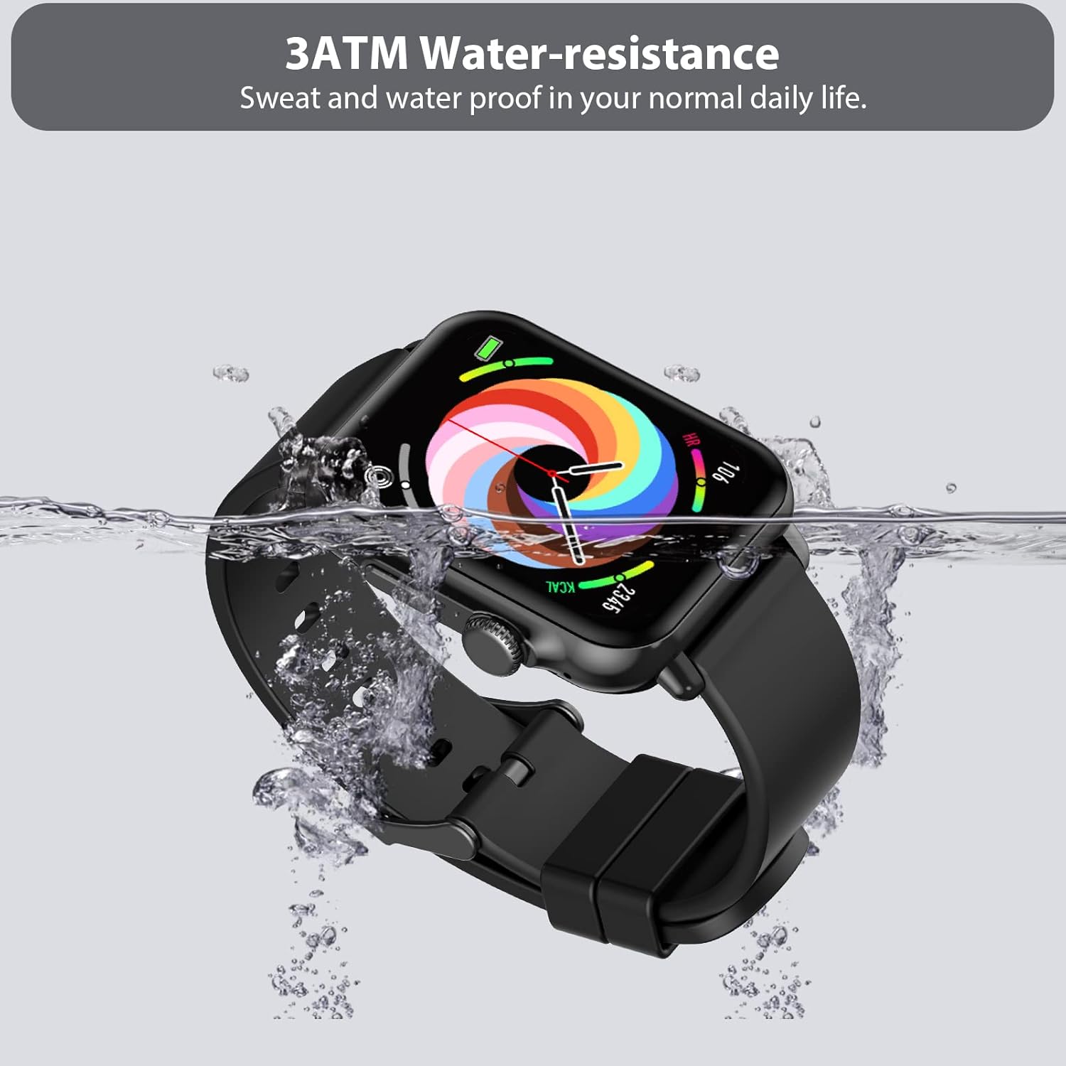 F13B Smart Watch for Men and Women, Blood Pressure Blood Oxygen Heart Rate Sleep Monitor, IP68 Waterproof Fitness Tracker