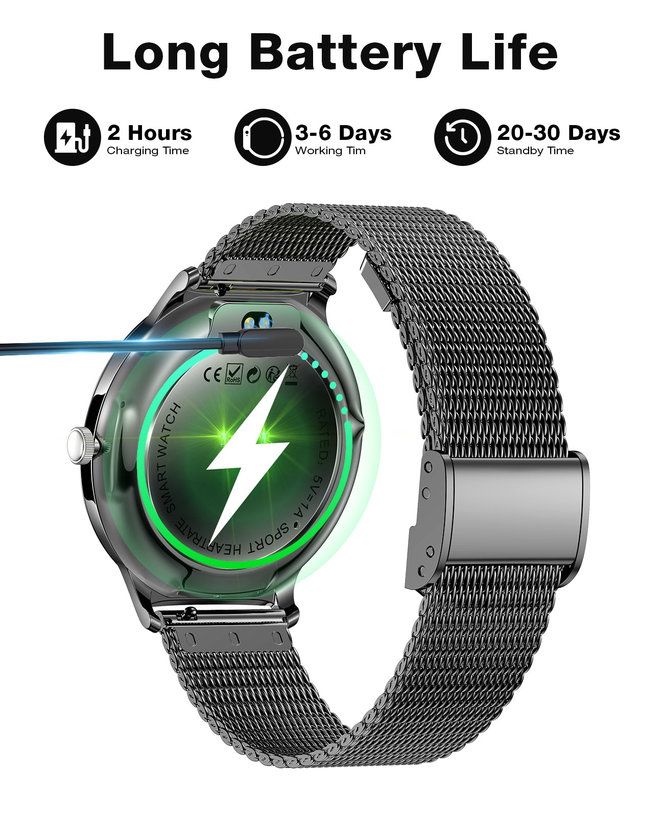 V89 2025 Smart Watches for Men Women, with Bluetooth Make/Answer Call, 1.43" AMOLED Display Fitness Tracker, Heart Rate/SpO2/Sleep Monitor, 100+ Sports Modes, IP67 Waterproof Smartwatch for Android iPhone