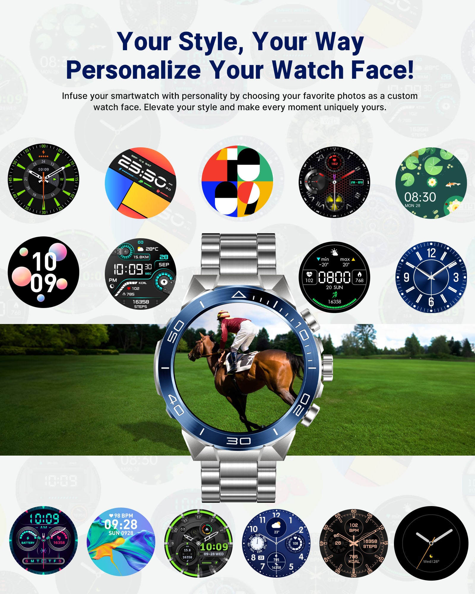 H33 Men's Smart Watch (Answer/Make Calls),107 Sports Modes, Sleep Heart Rate Blood Oxygen Blood Pressure Monitor