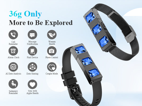 Smart Bracelet, Wearable Activity & Fitness Tracker Band, 24/7 Sleep Tracker, All-Day Continuous Heart Rate Blood Pressure Stress HRV Monitor, 170+ Sport Modes Smart Wristband with 2 Bands, Free APP