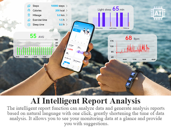 Smart Bracelet, Wearable Activity & Fitness Tracker Band, 24/7 Sleep Tracker, All-Day Continuous Heart Rate Blood Pressure Stress HRV Monitor, 170+ Sport Modes Smart Wristband with 2 Bands, Free APP