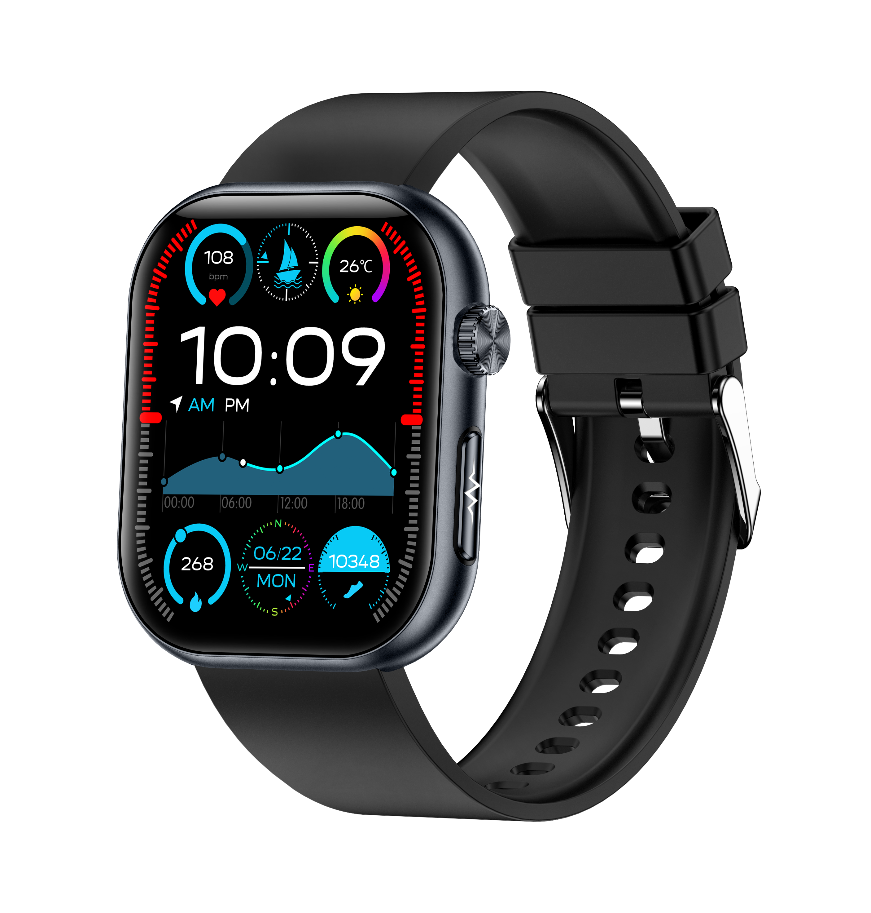 ET587 Blood Sugar Monitoring Smart Watch For Men Women，1.95" AMOLED Full Touch Screen ECG Smartwatch (Answer/Make Call),Heart Rate Blood Pressure