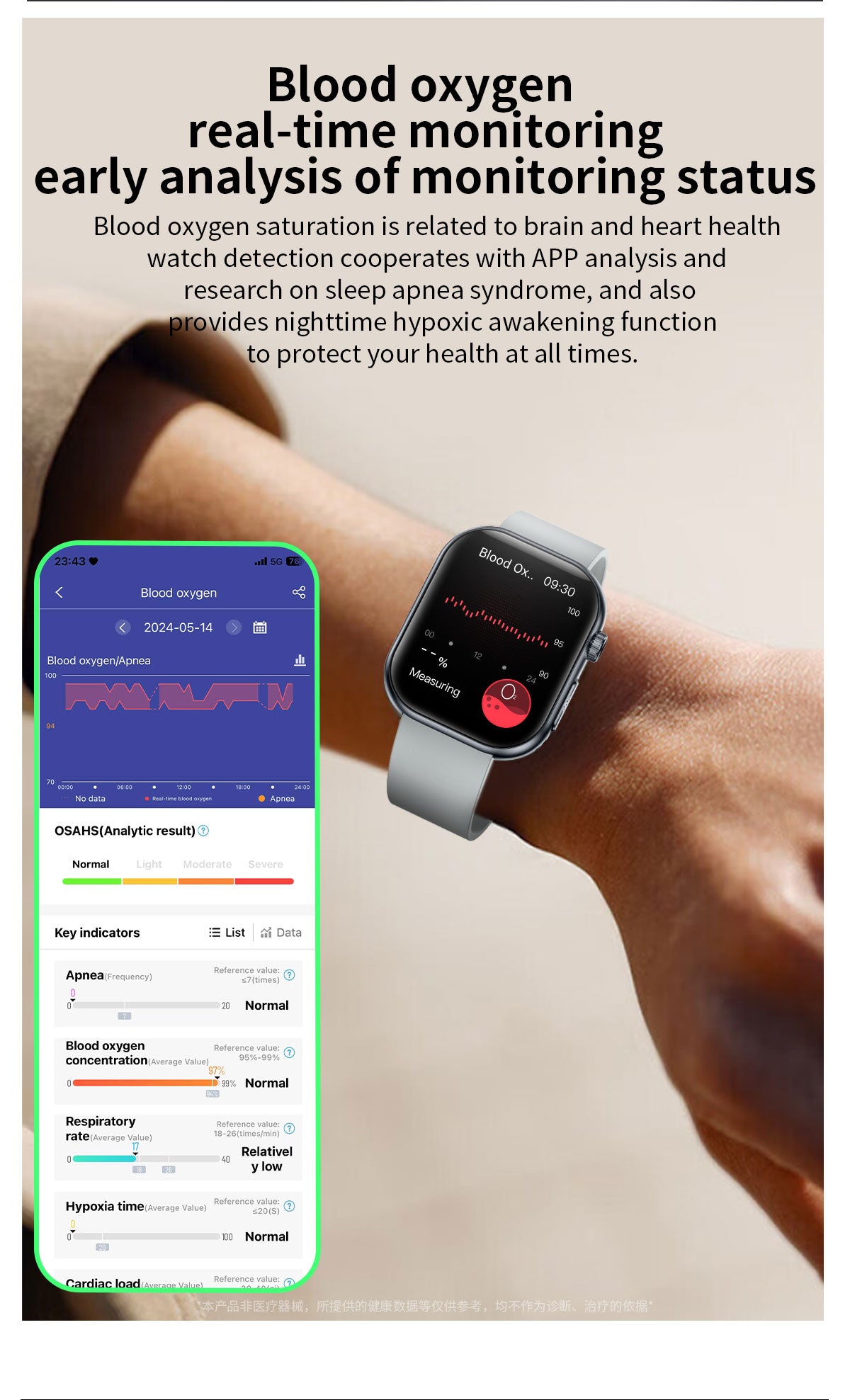 ET587 Blood Sugar Monitoring Smart Watch For Men Women，1.95" AMOLED Full Touch Screen ECG Smartwatch (Answer/Make Call),Heart Rate Blood Pressure