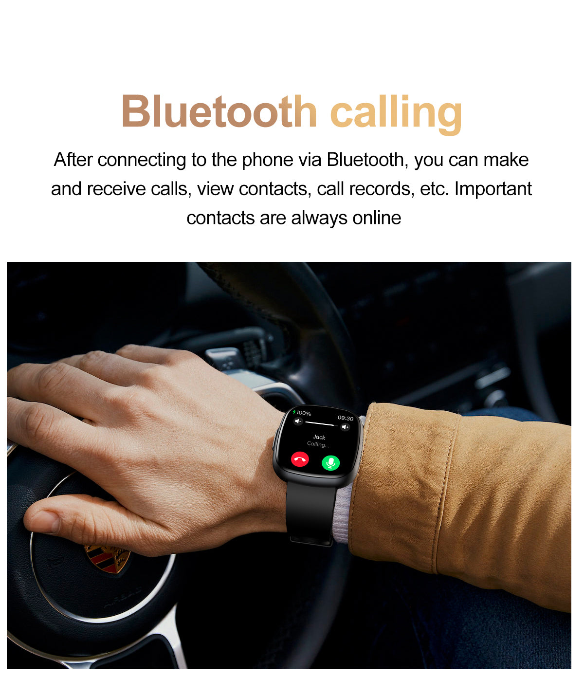 ET593 1.72 inch Sports Smart Watch with Blood Sugar Monitoring,ECG SOS Emergency Call Body Fat BMI Measurement Smartwatch