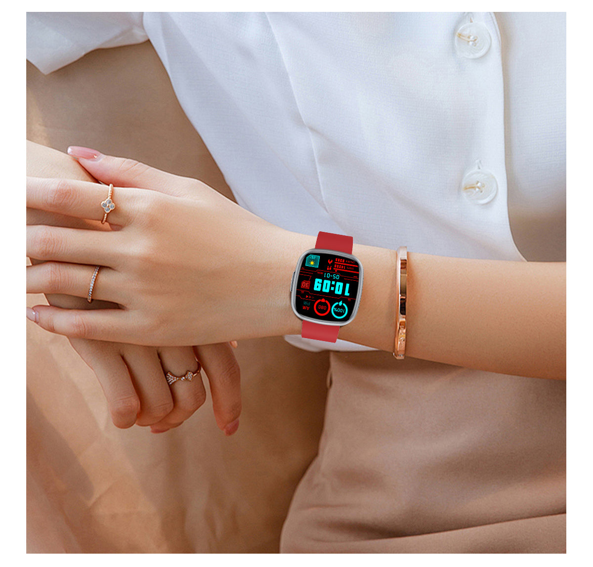 ET593 1.72 inch Sports Smart Watch with Blood Sugar Monitoring,ECG SOS Emergency Call Body Fat BMI Measurement Smartwatch