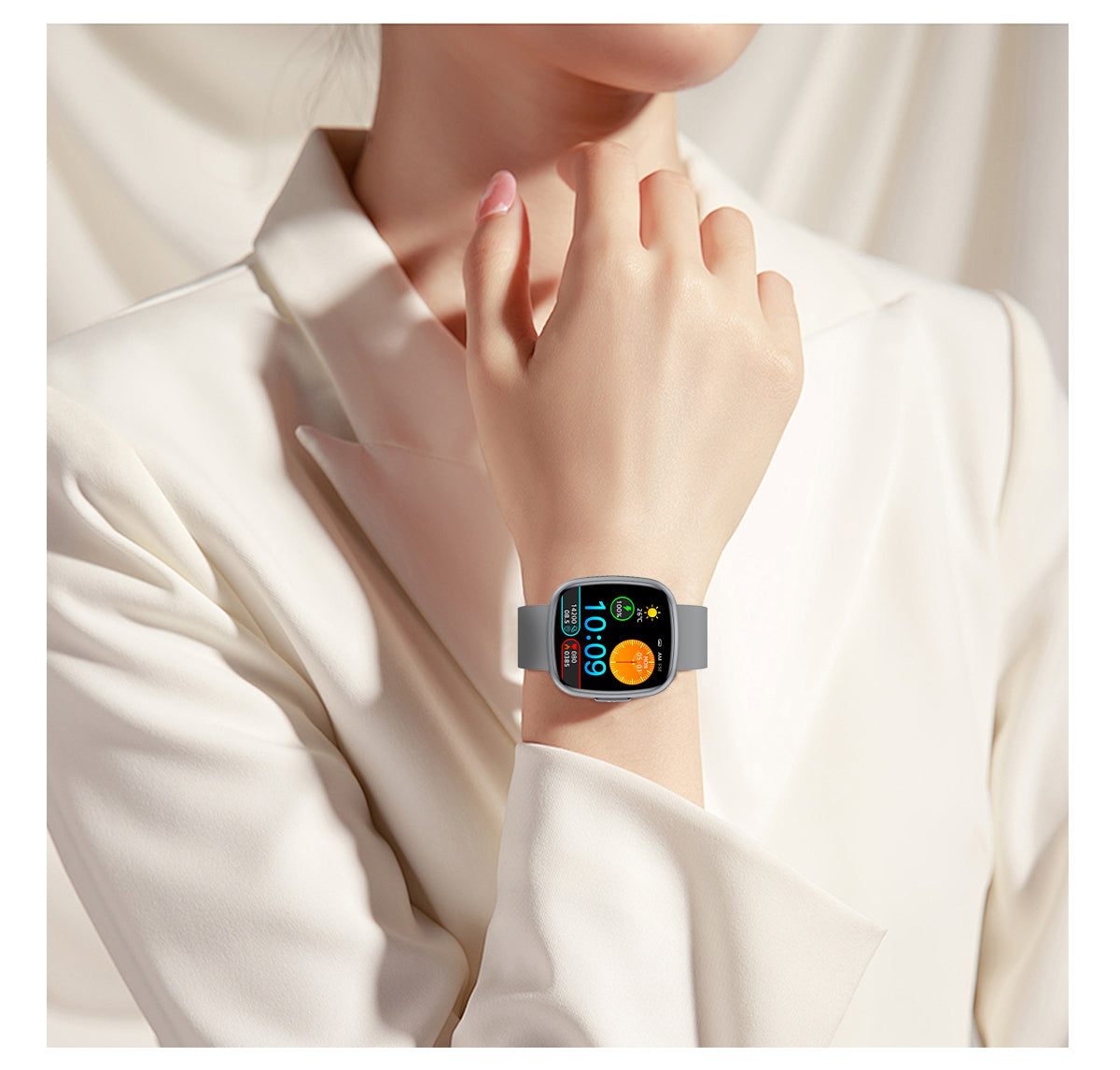 ET593 1.72 inch Sports Smart Watch with Blood Sugar Monitoring,ECG SOS Emergency Call Body Fat BMI Measurement Smartwatch