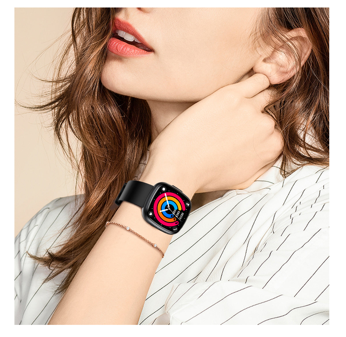 ET593 1.72 inch Sports Smart Watch with Blood Sugar Monitoring,ECG SOS Emergency Call Body Fat BMI Measurement Smartwatch