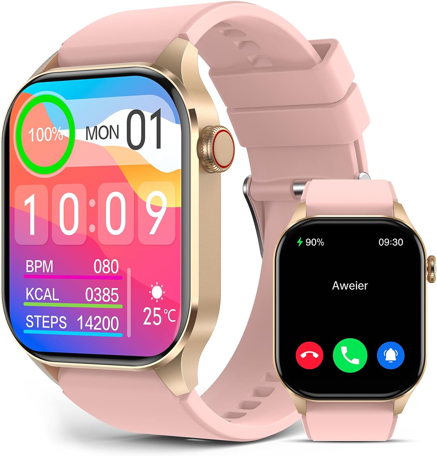 T98 Smart Watch for Men Women, Infrared True Blood Oxygen Monitor, 2.04-inch AMOLED Display, Heart Rate Blood Pressure Sleep Monitor