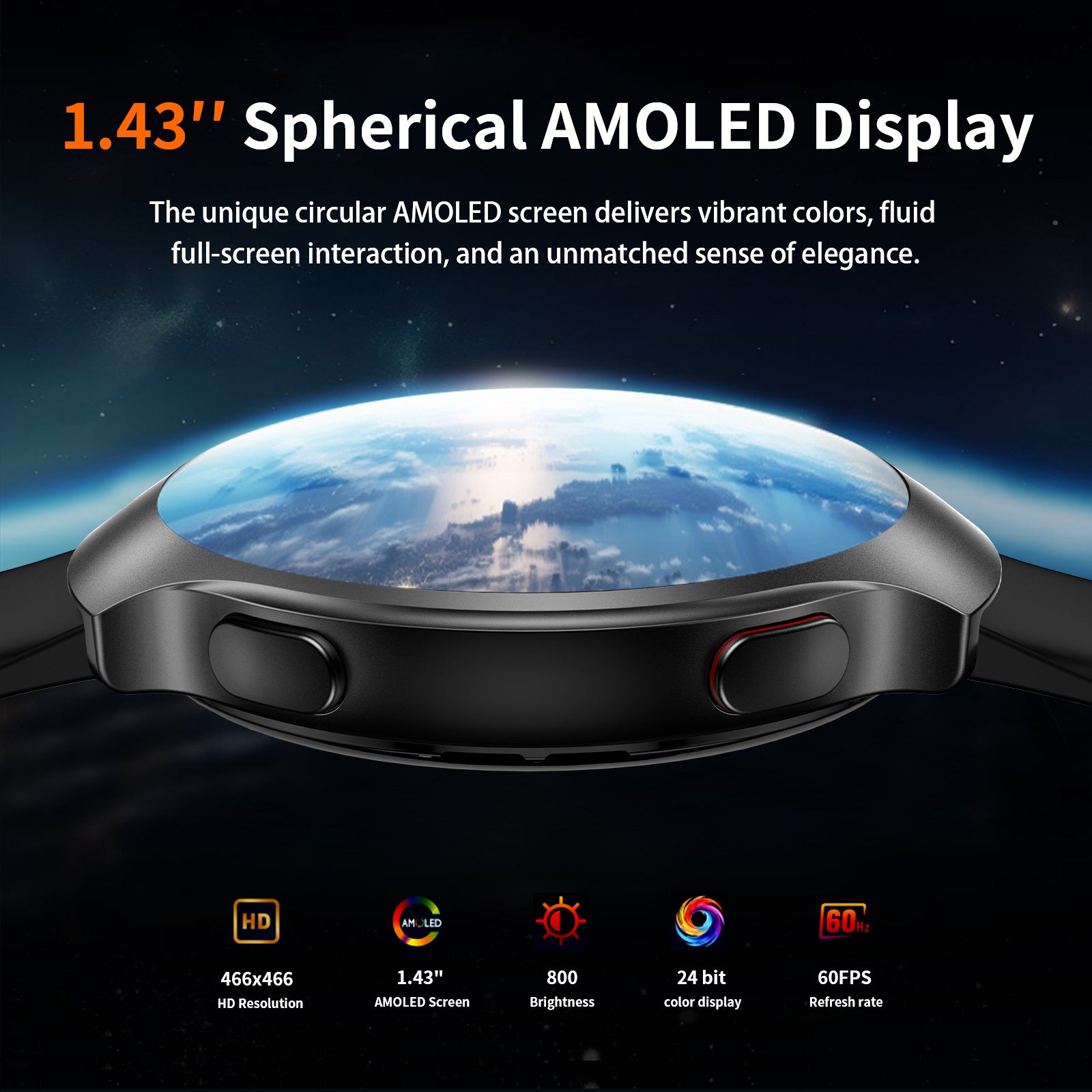 GPS Smart Watch for Men With AI (Answer/Make Call), 1.43" Micro-Spherical AMOLED Smartwatch for Android and iPhone, 150+ Sport Mode Fitness Tracker with HR, SpO2, Sleep Monitor, 5ATM Waterproof