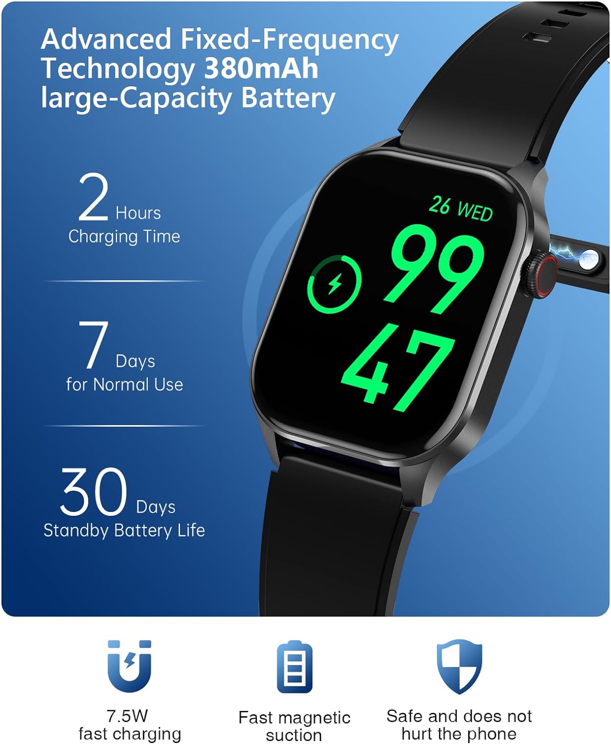 T98 Smart Watch for Men Women, Infrared True Blood Oxygen Monitor, 2.04-inch AMOLED Display, Heart Rate Blood Pressure Sleep Monitor