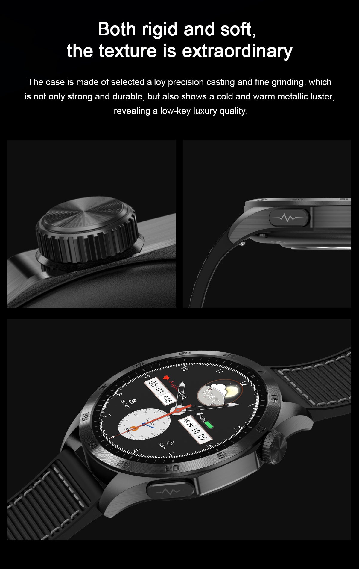 ET485 1.43 Inch Full Touch Screen Smart Watch，SOS,Bluetooth Call, ECG, Non-Invasive Blood Sugar Heart Rate Measurement Sports Watches