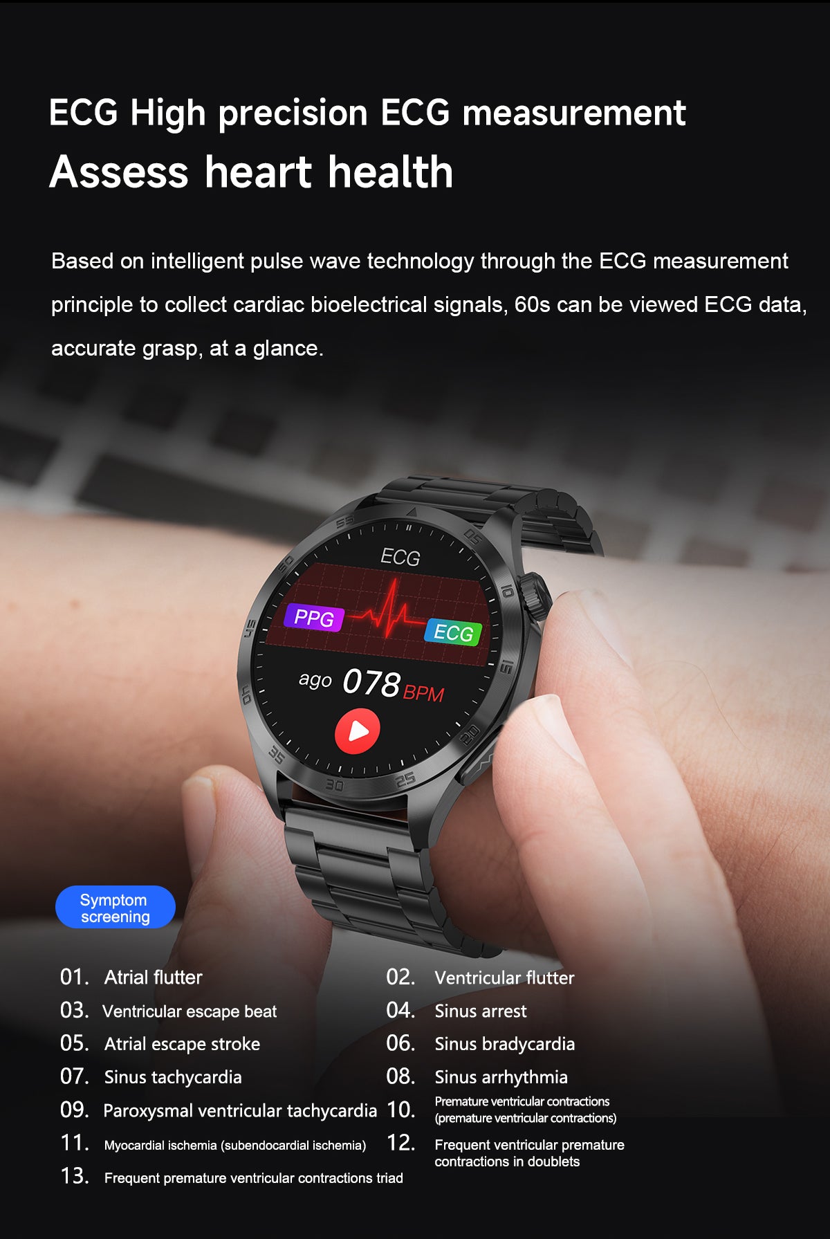 ET485 1.43 Inch Full Touch Screen Smart Watch，SOS,Bluetooth Call, ECG, Non-Invasive Blood Sugar Heart Rate Measurement Sports Watches