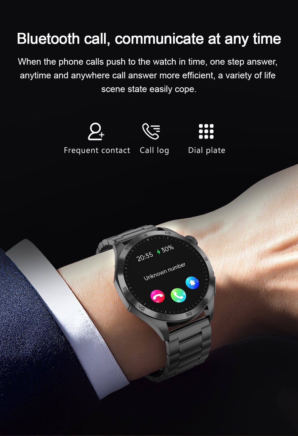 ET485 1.43 Inch Full Touch Screen Smart Watch，SOS,Bluetooth Call, ECG, Non-Invasive Blood Sugar Heart Rate Measurement Sports Watches